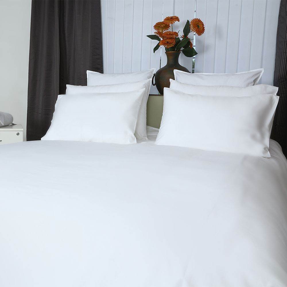 100% Cotton Plain Sateen 300 TC Bed Sheet - Single